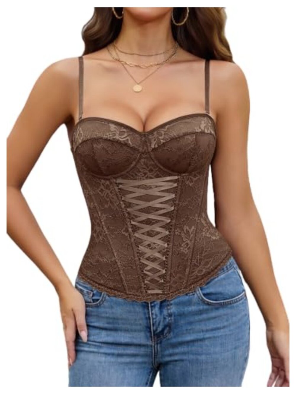 Lace Corset Bustier Top Underwire Viscose Spandex Going Out Y2k